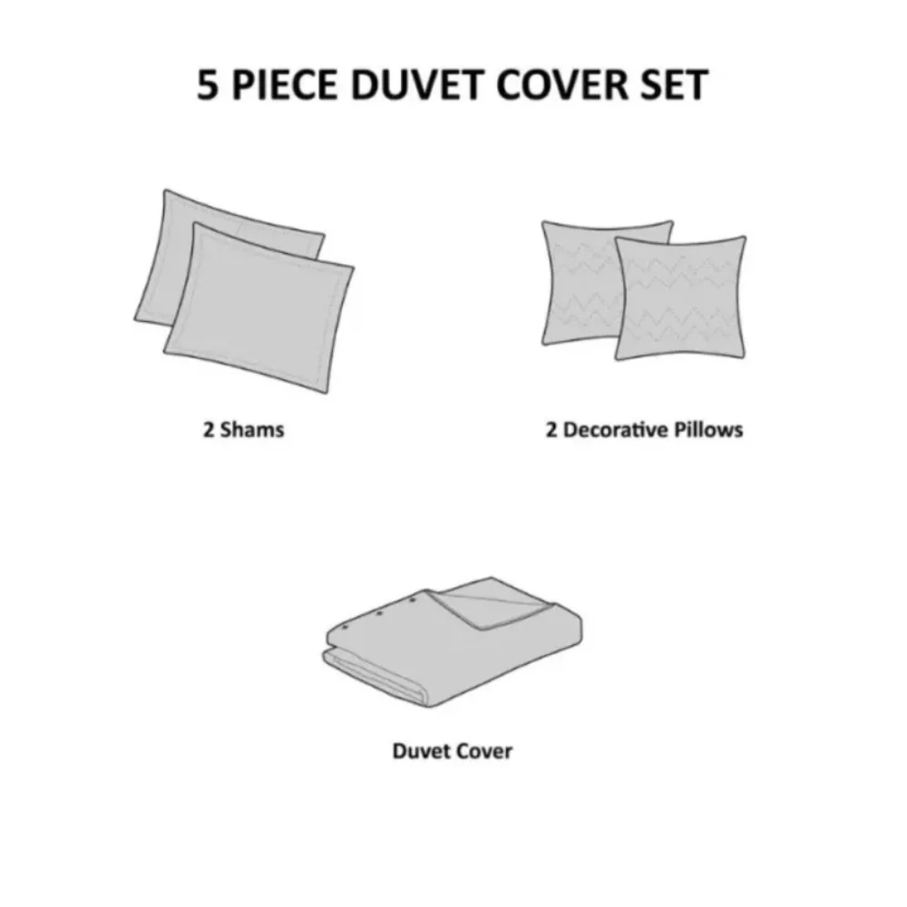 Harbor House Livia 5 Piece Cotton Duvet Cover Set King Size